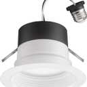 Juno E Series 4" LED Ceiling Light, Baffle Trim Recessed Lighting with 5-in-1 Switchable White Color, 700 Lumens, Wet Rated LED Downlight, Dimmable, White, 12-Pack