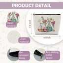 Science Teacher Gifts Makeup Bag - Floral Beakers Cosmetic Pouch (Chemistry - Flower)