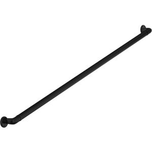 Meranti Aluminum Handrail for Stairs - ADA Compliant Wall Returns - Handrails for Indoor Stairs - Metal Handrail, Powder Coated for Outdoor Environment, DIY Handrail Kit (WHR, Black Textured, 5' L)