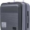 16" Underseat Luggage, Front Opening Carry On, Dark Gray