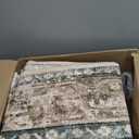 Area Rugs 8'x10' Washable Non-Slip, Floral Vintage Distress Print Pattern Medallion Carpet for Living Room Bedroom Dining Room, Brick Red Rust Neutral Brown Burnt Orange Green