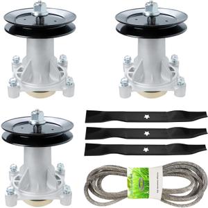54" Deck Blade Spindle Rebuild Kit for Craftsman Husqvarna YTH2454 LGT2654 LGT2554, Replaces Spindle 187292 192870, Blade 187254, 147'' Belt 196103