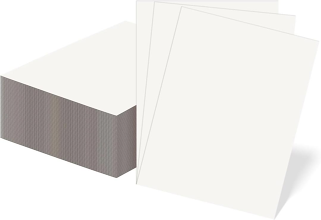 RLAVBL 50 Pack 8.5x11 Corrugated Cardboard Sheets, White Flat Cardboard Inserts for Shipping, Mailing, Packing, DIY Crafts