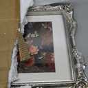 Silver Ornate 11x14 Picture Frame with Mat for 8x10 or 11x14 Photos, Real Glass, Vintage Baroque Victorian Frames for Wall Display
