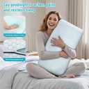 CushyOasis Bed Pillows for Sleeping 2PCS, Memory Foam, Queen Size, Blue | For Side, Back, Stomach Sleepers, Soft & Supportive, Breathable mesh cover, Ergonomic support, Machine Washable, 35.5"x16.2"
