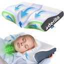 Derila King Size Neck Pillow for Sleeping, Ergonomic & Cervical Pillow for Neck Support & Relief, Memory Foam Side Sleeper Pillows, Bed Contour Pillows for Back, Stomach Sleepers