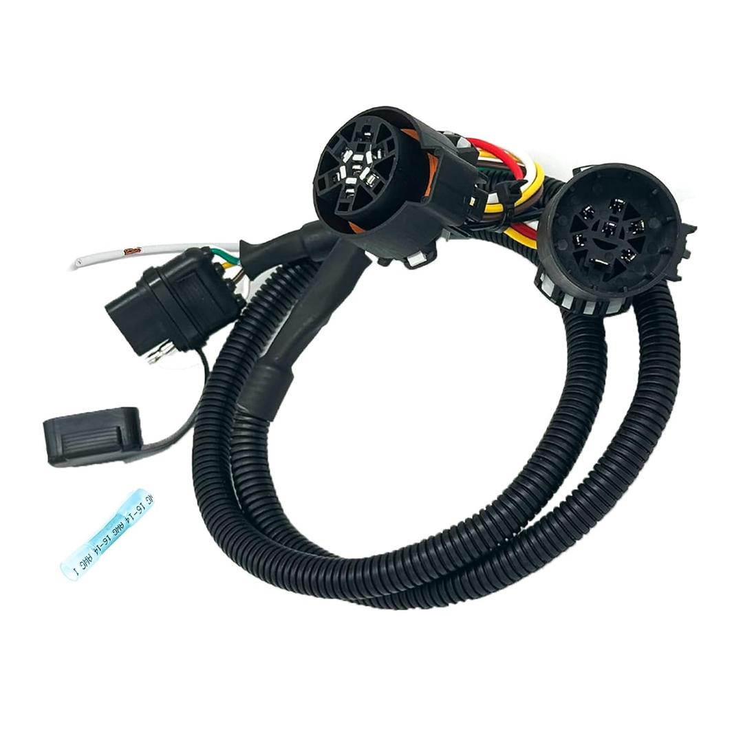 7 Pin to 4 Pin trailer wiring Harness with Reverse Wire, 7 pin to 4 pin trailer adapter Fit for Trucks/Pickups/Trailers, 43 Inches trailer light adapter Compatible with Redline LED Tailgate Light Bar.