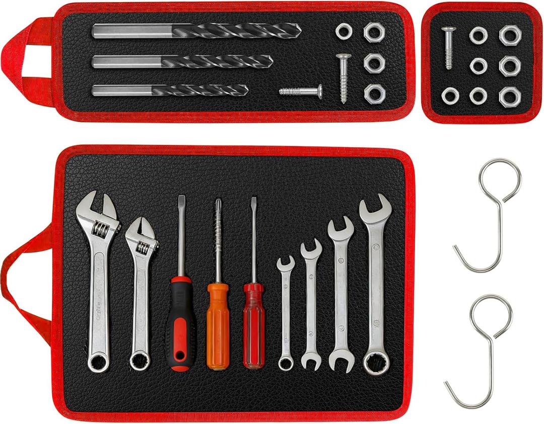 Magnetic Tool Mat Set with Hook, 12.6" x 9.6" Non-Slip Magnetic Pads, 3 Different Size Parts Tool Holder Pad for Mechanics, Garage, Workshop & Auto Repair