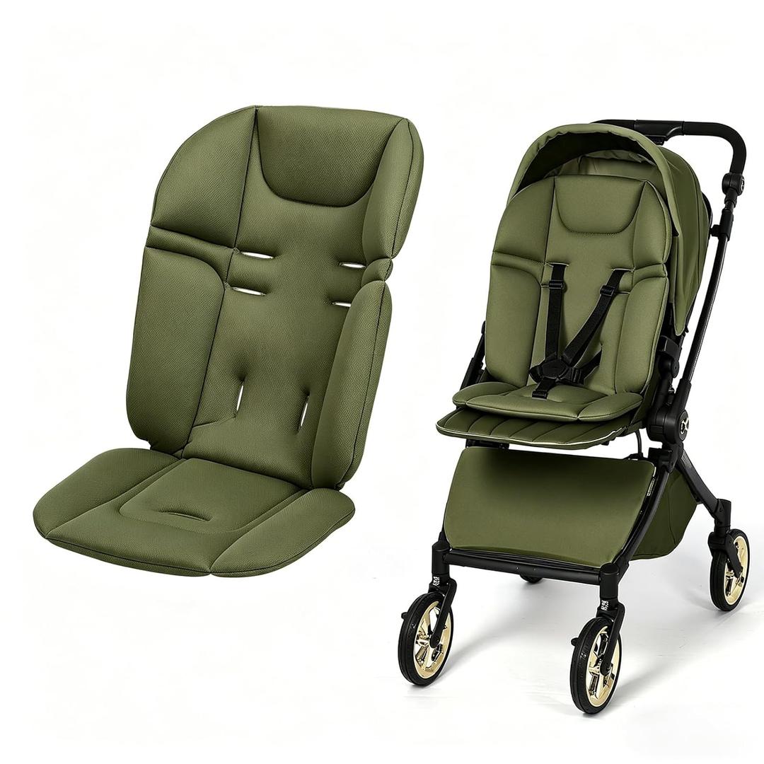 Baby Stroller Seat Liner for Most Models, Breathable Fabric Stroller Seat Liner Insert, Ensure Comfort and Support on The Go, Stroller Accessories for Toddler Aged 0-5 Years Old, Green