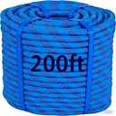 200ft 3/8 Inch Climbing Rope, Heavy Duty Arborist Rope, Nylon Rigging Rope for Tree Work,Bull (Blue)