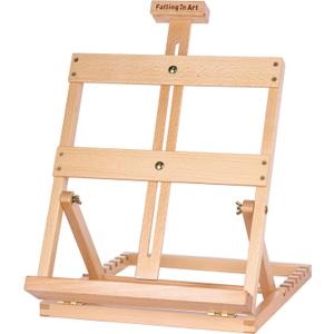 Falling in Art Heavy-Duty H-Frame Tabletop Easel for Painting, Adjustable Beechwood Desktop Easel, Portable Canvas Stand for Adults, Beginners and Artists