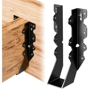 25 Pcs Black Joist Hangers 2x8, Rafter Brackets , Hurricane Straps for 2x8 Face Mount Joist Hangers or Shed/Barn/Coop/Porch/Truss/Decks, Structurally Sound and Aesthetically Pleasing