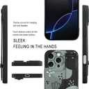 MOWIME Compatible with iPhone 16 Pro Max Case with Wrist Strap, Cute Floral Flower Shockproof Soft TPU Protective Cover for Women Girls, Slim Anti Scratch Case for iPhone 16 Pro Max 6.9 Inch, Black