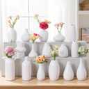 Small White Ceramic Vase Set of 16,Bulk Mini Bud Vases for Flowers and Pampas Grass,Boho Centerpieces for Party/DIY Weddings/Coffee Table/Counter Decor,Bedroom/Living Room/Home Decor (16, White)