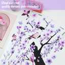 Lilac Wall Decoration Large Cherry Blossom Tree Wall Stickers, 4 Sheets Spring Purple Flower Bird Wall Decals Peel and Stick Wall Murals Decor for Living Room Bedroom (Purple, 11.8 * 35.4inch)
