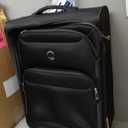 DELSEY PARIS Sky Max 2.0 Softside Expandable Luggage with Spinner Wheels, Black, Checked-Medium, 24 Inch