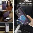 Wallet Case for iPhone 14 Pro Max Compatible with Magsafe, 2-IN-1 PU Leather Flip RFID Blocking Card Holder Stand Shockproof Magnetic Detachable Cover for iPhone 14 Pro Max 6.7", Retro Purple