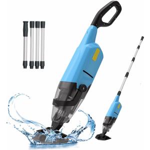 EFURDEN Pool Vacuum for Above Ground Pool, Cordless Handheld Rechargeable Pool Cleaner with Running Time Up to 90 Minutes for Sand and Debris, Ideal for In-Ground Pools, Spas, and Hot Tubs (Blue)