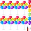 VioraWhite 8 Set Balloon Stands Kits, Sticks Holder with Base and Balloon for Table Centerpieces Party Decoration for Birthday Baby Shower Fiesta Carnival Wedding Graduation Party(Rainbow)