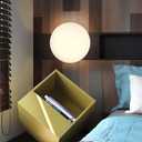 Modern Globe Wall Sconce with White Glass Shade 5.5" Indoor Wall Light