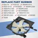 Engine Radiator Cooling Fan Assembly Replacement for Honda Civic 2001-2005 HO3115115 620-219 9599445 FA70118 Right Side Black