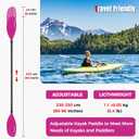 Kayak Paddles with Alloy Shaft and PP Blade, Floating Kayaking Oars, Size: 210-230 cm/82-90"