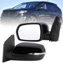 Left Driver Side Mirror Fits 2015 2016 2017 2018 2019 2020 2021 2022 2023 2024 Ford Edge With Manual Folding Heated Turn Signal Puddle Light Blind Spot Black Replace#JT4Z-17683-FB(9Pins)
