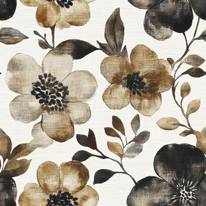 Linen Floral Peel and Stick Wallpaper Burlap Wallpaper Contact Paper Self Adhesive Brown Vinyl Wall Paper for DIY Home Decor 17.7in x 118in