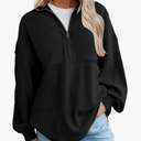 SHEWIN Womens Sweatshirt Casual Waffle Knit Half Zip Pullover Loose Long Sleeve Tops Fall Outfit Clothes 2024 XXL