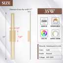 Sparklelf Modern LED Wall Sconce Gold Dimmable Wall Light Long Bathroom Lighting Fixtures Over Mirror LED Vanity Lights for Bathroom Living Room, L32Inch 5CCT