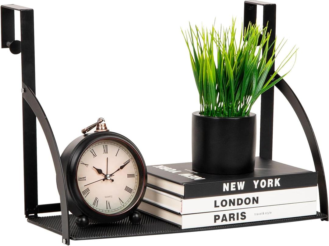 Mind Reader Hanging Cubicle Shelf Organizer, Cubicle Shelf for Office Supplies, Plants, and Decor, Easy to Install, Metal, Black