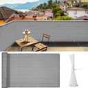 iCover 3.5x16.5ft Balcony Privacy Screen Fence, UV-Resistant Railing Fencing Cover for Porch Deck Patio Garden Backyard, Cable Zip Ties Included, Grey