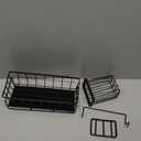 Kitchen Sink Caddy, Removable Divider Easy Installation Kitchen Sink Sponge Holder Carbon Steel for Toilet (Black)