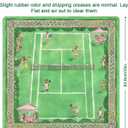 33" x 33" American Mahjong Mat with Vintage Rabbit Tennis Pattern, Eye-Friendly Non-Slip Rubber Table Cover for Mahjongg and Poker, Includes Carrying Bag