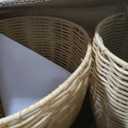 2 Pcs 20 in Tall Wicker Reversible Outdoor Planter Basket Boho Rattan Plant Pots Decorative Woven Flower Pots for Porch Home Patio Backyard Indoor Garden, Dual Size 12 Inch 8 Inch, 12 inches and 8 inches