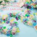 100 Feet Easter Tinsel Garland Colorful Egg Metallic Twisted Hanging Streamer Spring Garland for Easter Decoration Birthday Party Supply, White