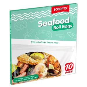 10Seafood Boil Bags Medium Size Boil Bag for fish, crab, shrimp, and veggies - cooking and storage bag (Medium)