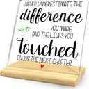 Never Underestimate the Difference You Made Farewell Acrylic Desk Decorative Sign, Goodbye Gifts for Coworkers, Going Away Decor for Desk Party