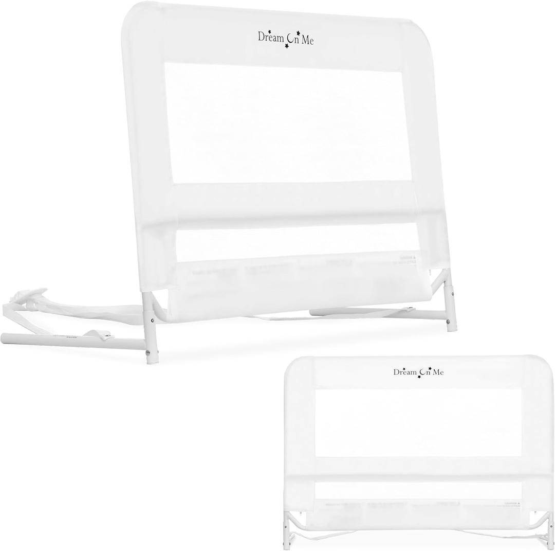 Dream On Me Lightweight Mesh Security Adjustable Bed Rail for Toddler, Breathable Mesh Fabric, Suitable for All Types Of Beds, Reinforced Anchor System Bed Guard Rail, White Dream On Me Lightweight Mesh Security Adjustable Bed Rail for Toddler, Breathable Mesh Fabric, Suitable for All Types Of Beds, Reinforced Anchor System Bed Guard Rail, White