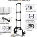 Folding Hand Truck, Dolly Cart with Wheels Foldable, Lightweight Aluminum Luggage Cart Portable Collapsible Trolly for Utility Cart, Hand Trucks for Moving Travel Shopping Airport Office