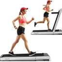 Walking Pad, 4.75HP Under Desk Treadmill with LED Touch Screen, App Control, Built-in Speaker & Handle, 2 in 1 Folding Compact Portable Treadmill for Home Small Space