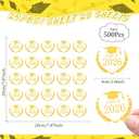 2 x Gersoniel 500 Pcs Class of 2026 Graduation Stickers 1.6inch Gold Foil Graduation Envelope Invitation Seal Label Sticker Self-Adhesive Congrats Grad Cap Hat Decal for Senior College Grad Party Favor