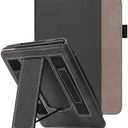 WALNEW Stand Case for 7-inch Kindle Paperwhite 12th Generation (2024 Released) and Kindle Colorsoft Signature Edition, Two Hand Straps Shell PU Leather Cover with Auto-Wake/Sleep