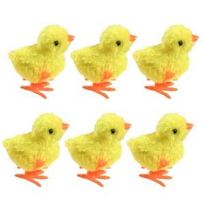 GlyinnHe 6pack Jumping Chick Wind Up Toys Easter Plush Wind Up Toys for Kids Toddlers Adult Easter Egg Hunt Basket Stocking Stuffers Party Favors Goody Bag Fillers Gifts