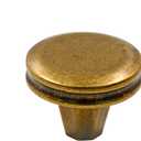 Alzassbg 6 Pack Antique Brass Cabinet Knobs, 1-1/4 Inch Diameter Round Kitchen Knobs for Cabinets and Drawers AL6104AB (Single Hole Knobs)