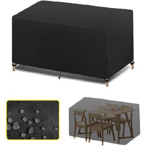Outdoor Couch Cover Waterproof, Patio Furniture Covers Square, Outdoor Dining Coffee Table Chair Covers Rectangular, UV Resistant, Heavy Duty Outdoor Table Cover 15.7" Lx15.7X Wx15.7 H (Black)