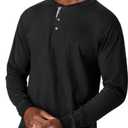 Hanes Mens T-Shirts, Men's Beefyt Henley Shirts, Men's Cotton Long Sleeve Shirts (XL)