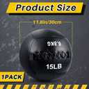 Lunmon Soft Wall Medicine Ball for Exercise Fitness Slam Weighted Med Ball with Non Slip Grip for Slamming Workout Strength Conditioning Core Training Lunge and Partner Toss, 15 lb