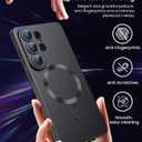 LEKEVO Magnetic for Samsung Galaxy S26 Ultra Case [Compatible with MagSafe][Built-in Camera Lens Protector] Slim Soft Silicone Bumper Shockproof Metallic Luster Phone Case, Black