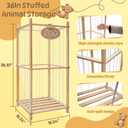 P-ZOONPE Stuffed Animal Storage, 36-inch Stuffed Animal Holder with Elastic Bands and Sign, Large Capacity Toy Organizer Storage Cage for Toddler Room, Playroom, Bedroom